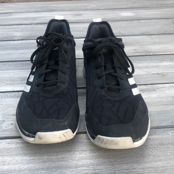 Men’s Adidas Black/White/Gray Shoes Sz 10 - Picture 2 of 9